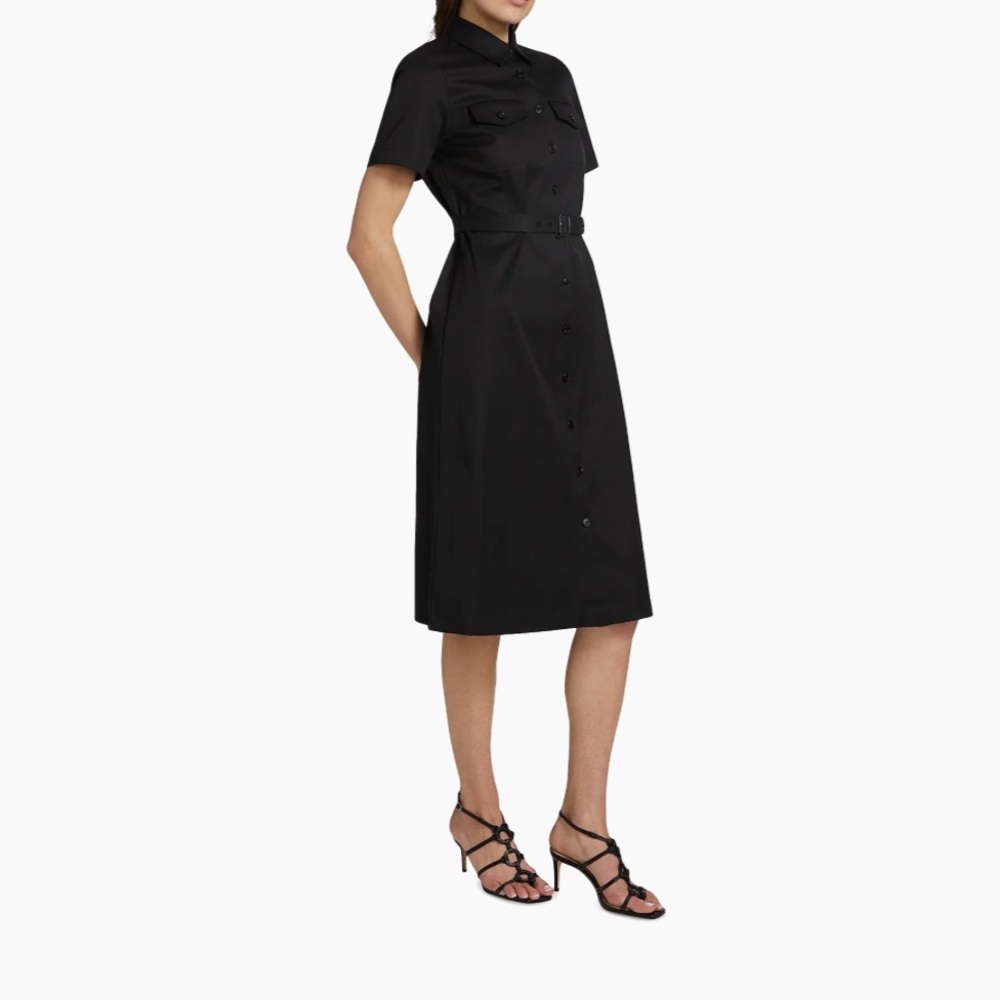 Theory Black Midi military  Shirt Dress
